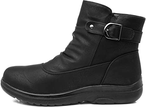 SOFT-LITES. Softlites Jean Womens Black Buckled Ankle Boot - Size 5 UK - Black