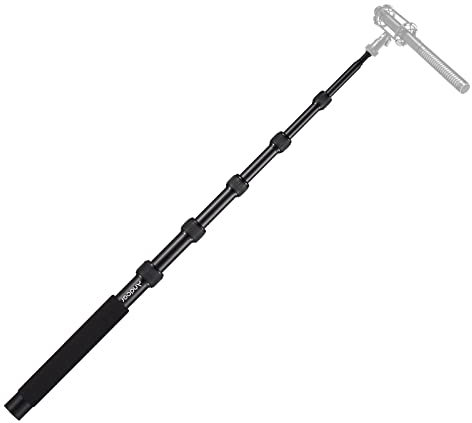 Andoer Braccio microfono a mano braccio microfono allungabile a 6 sezioni in lega di alluminio asta per microfoni viti e filettatura 1/4 pollici con serrature in schiuma Twist Locks lunghezza