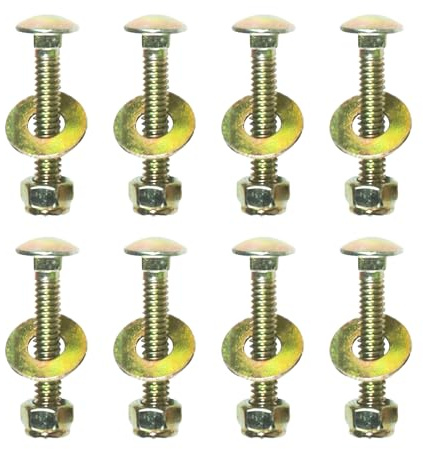 1/4 x 1-1/2 Carriage Bolt by Color Galvanization of Square Neck with Nylon Lock nut and Large Size Washer Assortment Kit,Carbon Steel,Grade 2.(8pcs Pack),by Metalsuberg