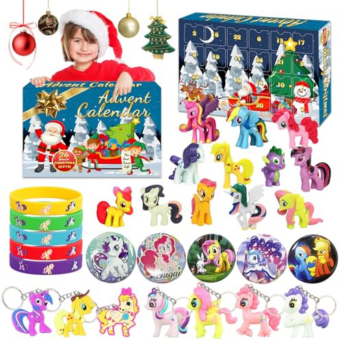 CAlendario de Adviento de Pony 2025, CalendaRIO de Adviento de My Pony con 29 Juguete de Pony, Calendario de Adviento Unicornio, Calendario Adviento 2025, Regalos Sorpresa para Fans/Coleccionistas