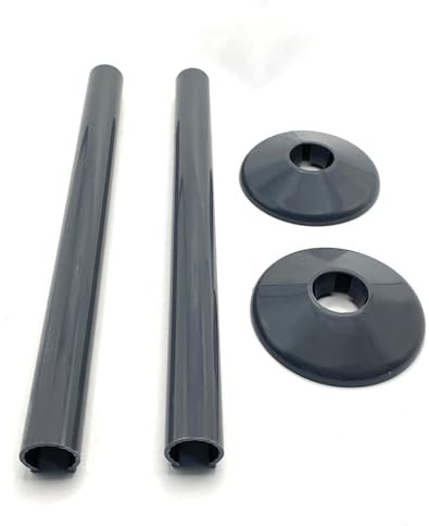 SnapFit embellecedor radiador Juego 2 cubiertas tubería 200mm para tubos 15mm, con clip para calefacción central, color antracita