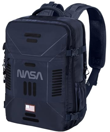 NASA Spaceship-Mochila Mercury Viaje Cabina Avión 40x20x25cm, Azul Oscuro, Capacidad 20 L