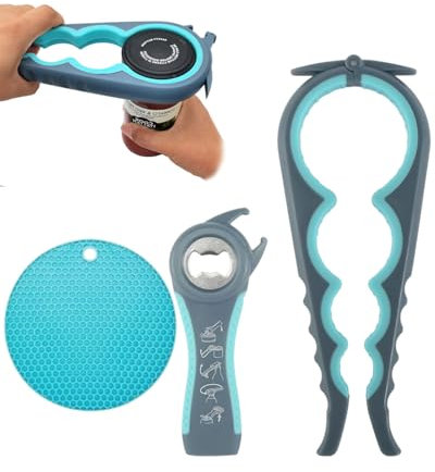 IPNSDON 3pcs Abrebotellas multifuncional para todas las latas y botellas de vidrio, abrebotellas para mayores, abrebotellas para tapones de rosca, abrelatas