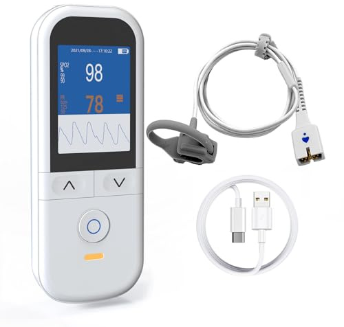 Overnight Pulse Oximeter Medical Grade, Fingertip Pulse Oximeters for Baby High Accuracy, Blood Oxygen Monitor Infant with Ajustable Alarm, Pulse Rate & SpO2 Fat Reading Handheld Pediatric Pulse Oxi for Newborn and Kids