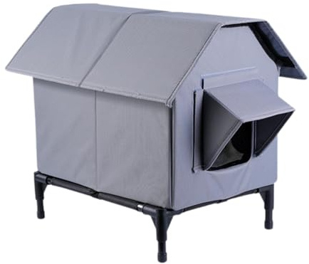 Colcolo Feral Cat House Insulated Waterproof Dog Bed Versatile Winter Warm Summer Cooling Foldable Elevated Leg Stray Cat Shelter