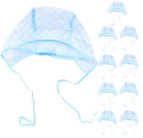 Toyvian 10 Cuffie per Mèches con Fori per Colorazione Chioma, Cappuccio con Mantello Protettivo, Set da 10 Pezzi per Uso Professionale e Domestico, Strumenti per Parrucchieri,