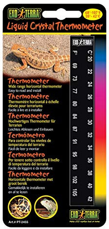 Exo Terra Liquid Crystal Thermometer, Digitalthermometer für Terrarien, Vivarien oder Aquarien, Anbringung innerhalb oder außerhalb möglich