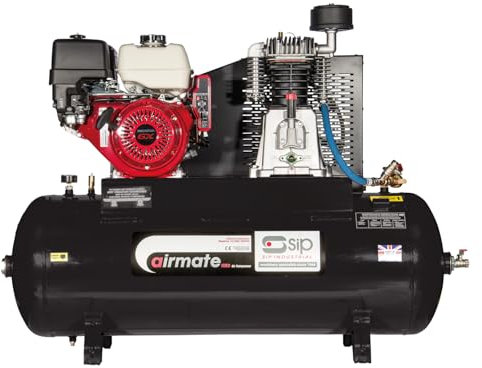 SIP Airmate ISHP5.5/150ES Petrol Belt-Driven Air Compressor, Powered by Honda 150L 10.3 Bar 16CFM