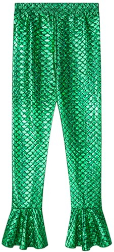 Frogwill Girls Mermaid Scale Leggings Fish Pants 3-11 Years - Silver -