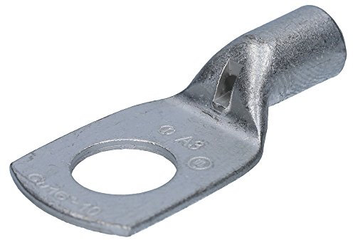 Cembre A3 Pack of 10 M10 Tubular Cable Lug 16 mm² M10 Uninsulated Copper Tin-plated