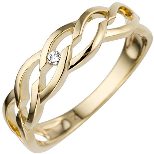 Jobo Damen-Ring aus 14 Karat 585 Gold mit Diamant Größe 56