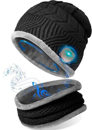 Gifts for Men Bluetooth Beanie Hat - Secret Santa Gifts Xmas Stocking Fillers for Men Women Teenagers Boys Girls Adults Christmas Eve Box Fillers, Cool Stuff Tech Gadgets Gifts Music Hat w/ Headphones