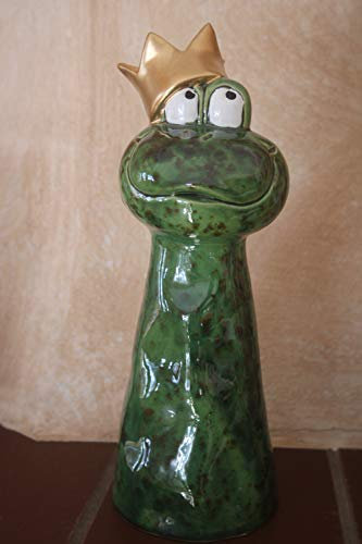 Holzwurm - Sgabello per recinzione, in ceramica, altezza 24 cm, rana