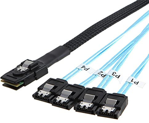 chenyang Internes Mini SAS SFF-8087 36Pin auf 4 SATA 7Pin Target Festplatte 6Gbps Datenserver Raid Kabel