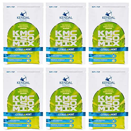 KMC ISO MIX: Electrolito isotónico y bebida energética en polvo, refrescante cítricos y menta de Kendal Mint Co (Citrus & Mint, 6 sobres de 37 g)
