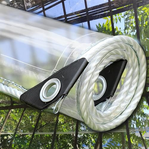 Transparente Abdeckplane Mit Ösen Durchsichtige PVC Terrassenplane Garten LKW Regenschutz Abdeckplanen Für Den Außenbereich Wasserdicht Und Staubdicht,Größe:0,5 * 0,8m