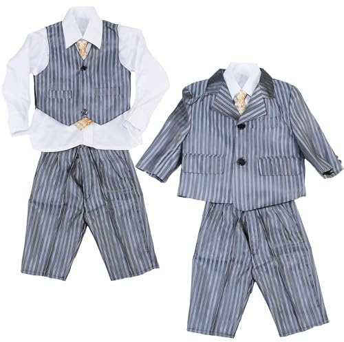 Sotala Baby Jungen Anzug Kinderanzug Hosenanzug 5 TLG. Hemd Weste Krawatte Hose Blazer Hochzeit Kommunionsanzug 74 80 86 92
