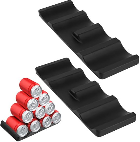 RISVOWO 2 Stück Flaschenhalter Kühlschrank, Flaschenregal Kühlschrank, Kühlschrank Oganizer Flaschen Für Küche Kühlschrank Arbeitsplatte Speisekammer, Schwarz