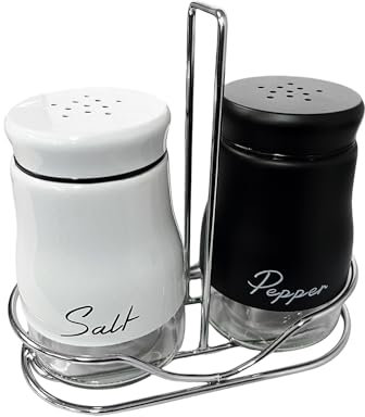 2 pezzi saliera e pepe, 1 scaffale portaoggetti, piccolo saliera e pepe, saliera e pepe da cucina, saliera e pepe con fondo in vetro, spargispepe portatile
