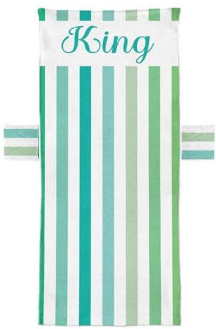 Fodera per sedia da spiaggia - Fodera per poltrona, classica per poltrona a righe | Fodera in microfibra per sedia da piscina con tasche laterali, telo ad asciugatura rapida per h