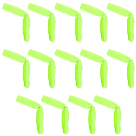 PATIKIL Lot de 14 Bandeaux élastiques de karaté Ninja réglables, Anti-Transpiration, pour Hommes et Femmes, Course à Pied, Tennis, Yoga, Vert Fluo