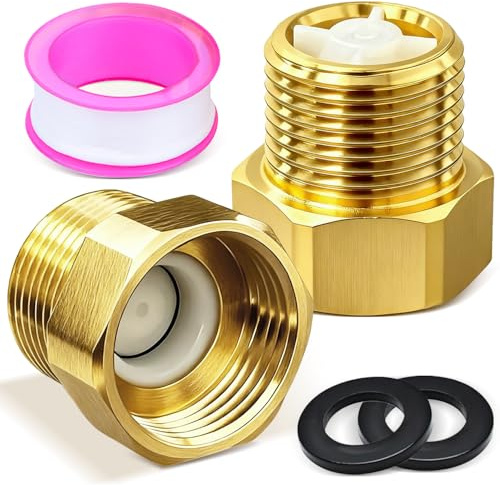 KOVSGQ Rückschlagventil 1/2 zoll Rückflussverhinderer DN15 Rückflussverhinderer Messing mit Innengewinde und Außengewinde 2Stk für Gartenpumpe Waschmaschinen Wasserleitung Warmwasserbereiter
