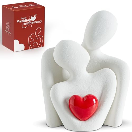 LCCCK Decorazione per camera da letto per coppie, Knick Knacks TV Stand Decorazione, Porcellana Regalo Coppia Statua & Scultura Anniversario Romantico Figurine Love Show, San Valentino Centro