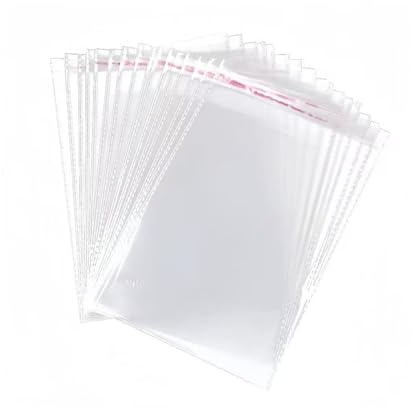 Verazquy 200Pcs Clear Self-Adhesive Cellophane Bags for Cookie Packaging, Self Seal Sweet Bags for Biscuits, Chocolates, Gifts, Jewellery and Crafts.