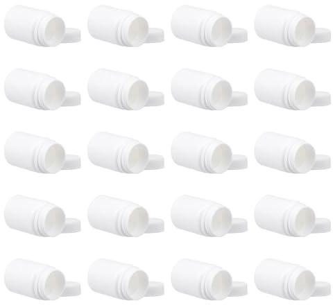 OFFIGAM 30 pezzi Contenitori Capsule con Tappo Ermetico Bottiglie Portatili Riutilizzabili per Medicina Vitamine e Farmaci Design Bocca Larga Facile da Usare Resistenti e Pratici per