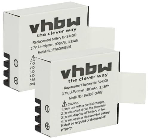 vhbw 2x batteria sostituisce Forever S009 per videocamera camcorder (900mAh, 3,7V, Li-Poly) con infochip