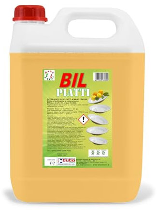 Detersivo Piatti a Mano Agrumi BIL 8-5L, Professionale, Azione Sgrassante