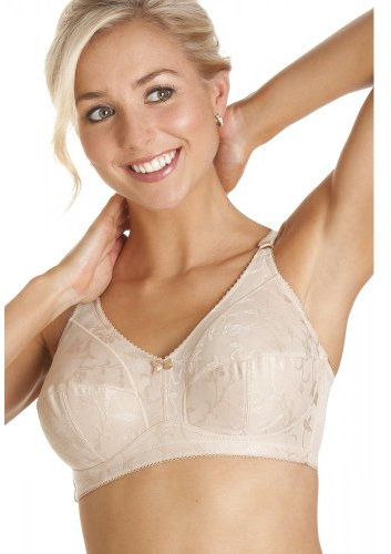 Camille Womens Cotton Comfort Non Wired Soft Cup Beige Bra 34B