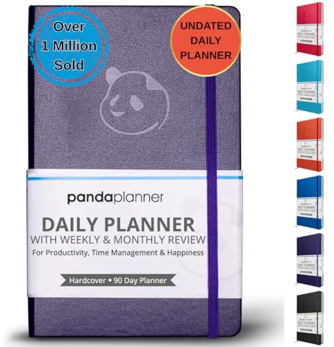 Panda Planner - Agenda giornaliera, calendario e diario di gratitudine per aumentare la produttività, la gestione del tempo e la felicità - Copertina rigida, giorno non datato - Agenda trimestrale