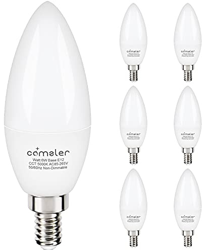 comzler E12 LED Candelabra Light Bulb 60W Equivalent 5000K Daylight Type B