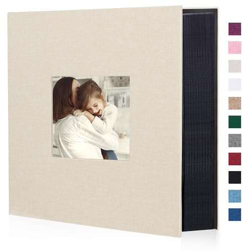 Artmag Fabric Photo Album 4x6 600 Large Capacity for Family Wedding Anniversary Linen Album Holds 600 Horizontal and Vertical Photos (600 Pockets, Beige)