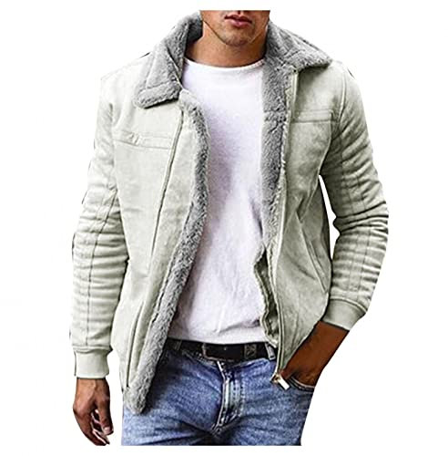 Newanna Herren-Jacken Fleece Jacke Winter Jagd Angeln Freizeit Sport Outdoor Warme Winterjacke Fleecejacke Übergangsjacke Military Mantel Gefütterte Winterparka Cargo Jacken Stehkragen Bomberjacke