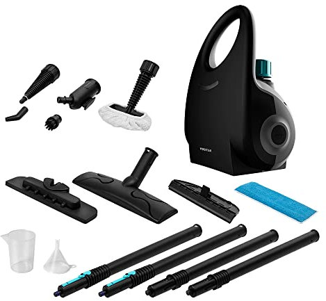 Cecotec Pulitore a vapore HydroSteam 2030 Active Sleigh Steamer. 2000 W, serbatoio 750 ml, pressione 4 bar, flusso di vapore 35 g/min, raggio fino a 6 metri, include 12 accessori