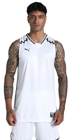 PUMA Hoops Team Game Basketballtrikot Herren weiß/schwarz, L