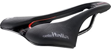 Selle Italia SLR Boost KC Manganese Superflow - Selle Vélo Route Classique, Gel Confort, Trou Superflow - Taille L3, Noir/Rouge