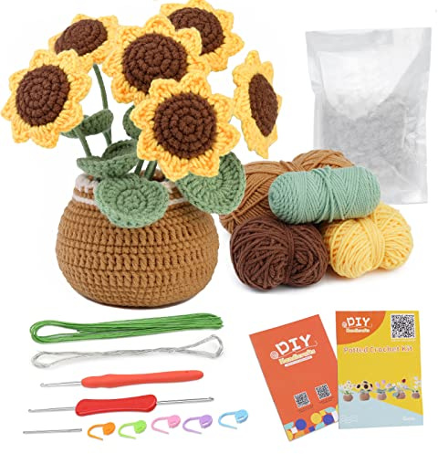 Namner Crochet Kit for Beginners, Crochet Kits for Beginners Adults | Knitting Kit, with Crochet Hooks, Polyester Fiber Filling, Stem Wire, Stitch Markers, Hand Sewing Needles and Instruction