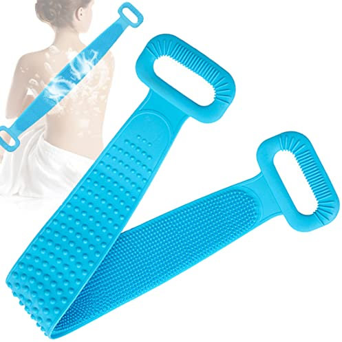HOTLIKE Spazzola Corpo Esteso 90CM, Spazzola Schiena Doccia in Silicone, Spazzola per il Corpo per Spazzolare a Secco o Bagnato, Esfoliante Massaggio Spazzola da Bagno Scrubber Posteriore (Blu 90cm)