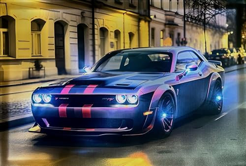 Samarkand - Lights Quadro LED con illuminazione a LED, 65 x 45 cm, con illuminazione US CAR/Sportscar/Movie Car