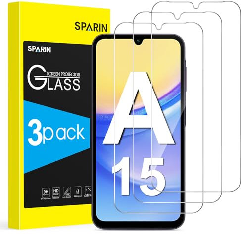 SPARIN 3 Stück Schutzfolie für Samsung Galaxy A15 4G/5G Panzer Schutz Glas, 9H Härte, HD Displayschutzfolie, Kratzfest