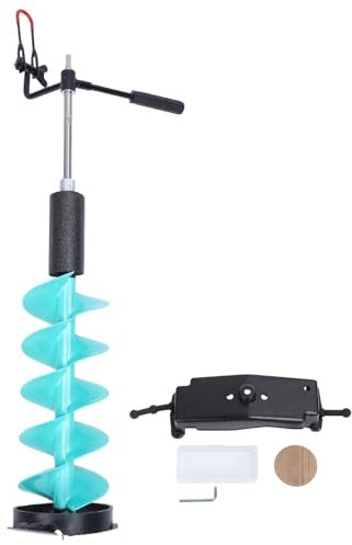 Foreuse à Glace sans Fil en Nylon avec Lame de Centrage, Embout de Tarière à Glace de 8 Pouces de Diamètre avec Adaptateur de Perceuse, Plaque Supérieure pour Tarière de Pêche