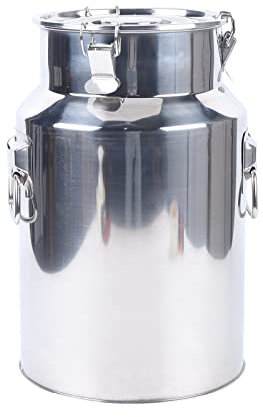 18L Fässer Aus Rostfreiem Stahl Milchkanne Edelstahl Auslaufsicherer Deckel Mit Spannverschluss Und Gummidichtring Milchkännchen Für Transport oder Lagerung Milch