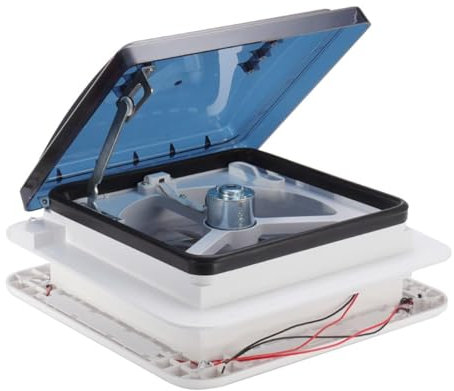 MiBoce Ventilatore Da Tetto Per Camper 12V/24V, Ventilatore Da Tetto Per Roulotte Da 5W, Con Luce LED, Lucernario Di Scarico Per Presa D'aria Per Camper, Per Camper