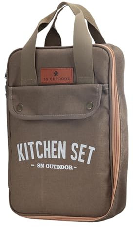 Holdes Borsa da campeggio, set di utensili da cucina da campeggio, set da 8 pezzi, utensili da campeggio con, strumento portatile da campeggio, organizer da cucina per il campeggio