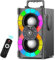 BSZHI Bluetooth-Lautsprecher 80 W, groß, leistungsstark, kabellos, TWS, tragbarer Lautsprecher für Outdoor Home Party mit LED-Lichtern, Subwoofer, FM-Radio, Fernbedienung und Stereo Bass Sound Boombox