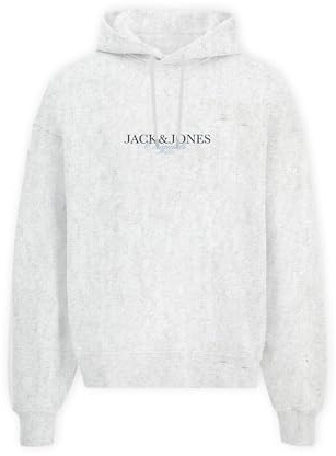 JACK & JONES Sweat Hood Fst Jorbillyburg-Felpa con Cappuccio, Bianco, XS Uomo
