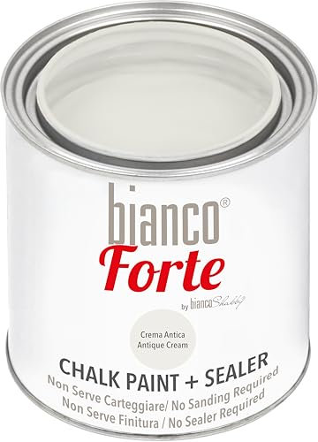 Bianco Forte - Antique Cream - (250ml) All-in-One Chalk Paint & Sealer: Most Durable Furniture, Cabinet, Wall & Door Paint – Fast Drying, Interior/Exterior, Matte Finish, Easy Application